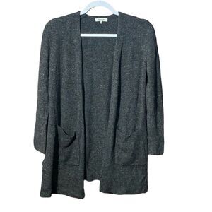 Madewell Black W/ Red Specks Wool Blend Open Front Cardigan Women's Size XXS